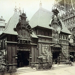 Pavilion of Nicaragua, Paris Exhibition, 1889 (b / w photo)