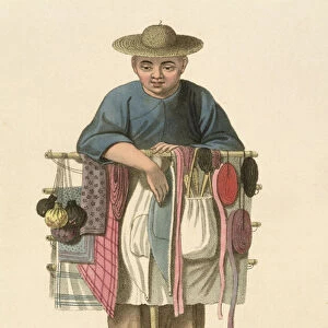A Pedlar, plate 17 from The Costume of China, engraved by J