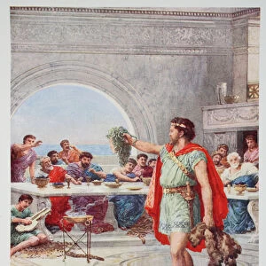 Then Perseus held aloft the Gorgons head (colour litho)