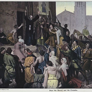 Peter the Hermit and the Crusades (colour litho)