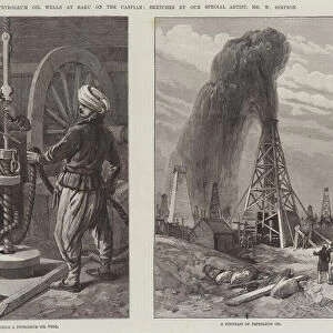 The Petroleum Oil Wells at Baku on the Caspian (engraving)
