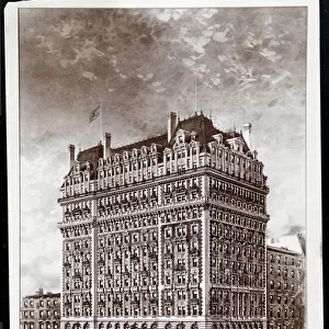 Photograph of a drawing of Hotel Knickerbocker, south east corner