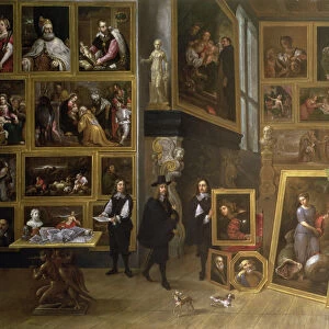 The Picture Gallery of Archduke Leopold Wilhelm (1614-61) (oil on canvas)