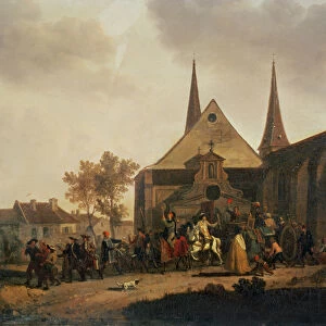 Pillage of a Church during the Revolution (oil on canvas)