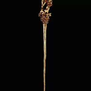 Pin with Aphrodite, Hellenistic, c. 1st century BC (gold)