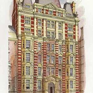 Pitmans Metropolitan School, Southampton Row, London (colour litho)