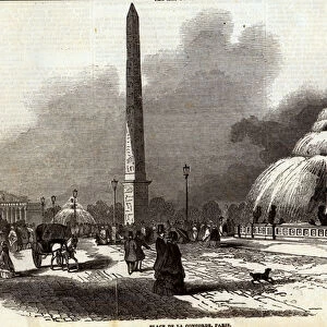 Place de la Concorde, Paris, from The Illustrated London News, 2nd August 1845 (engraving)