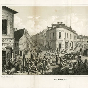 Five Points, 1827, engraved by McSpedon & Baker, 1855 (litho)