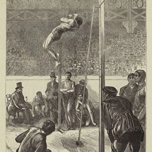 Pole Leaping at the Agricultural Hall (engraving)