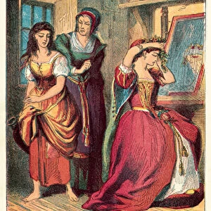 The poor girl (coloured engraving)