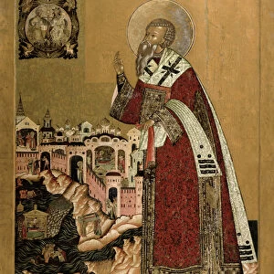 Pope Klemens with scenes from his life (tempera on panel)