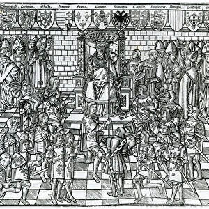 Pope Urban II presiding over the Council of Clermont in 1095 (engraving)