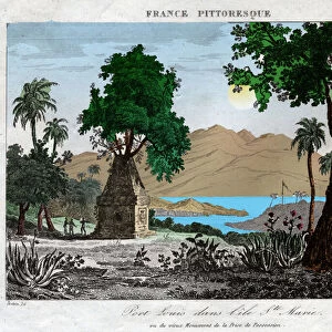 Port Louis in Madagascar. (engraving, ca. 1850)