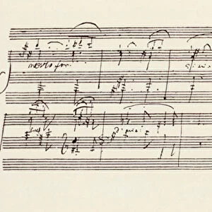 Portion of the Manuscript of Beethovens Sonata in A, Opus 101 (pen & ink)