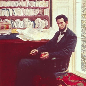Portrait of Abraham Lincoln (colour litho)