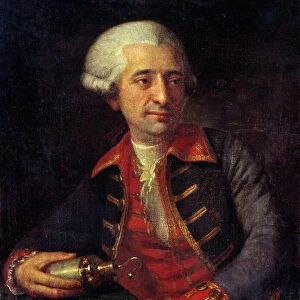 Portrait of Antoine Louis Lavoisier (1746-1794) French chemist in uniform as Inspector General of Powders of Armees of Land and Sea. Painting by Francois-Louis Brossard de Beaulieu (1727-1810). Chateaux de Versailles and Trianon, Versailles, France