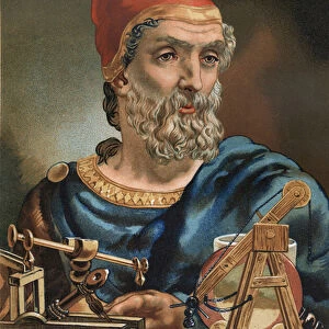 Portrait of Archimede in Greek Arkhimedes Mathematician and Greek physicist (Syracuse