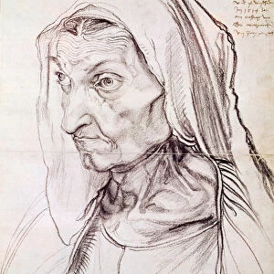 Portrait of the artists mother, 1514 (charcoal on paper)