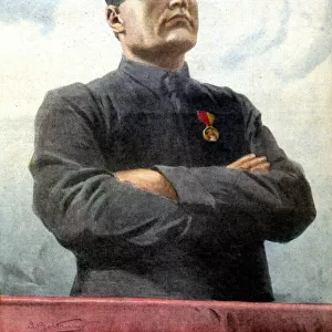 portrait de Benito Mussolini par Achille Beltrame en 1932