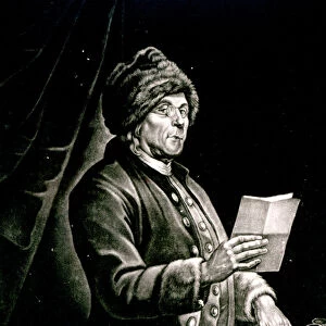 Portrait of Benjamin Franklin, 1777 (litho) (b / w photo)