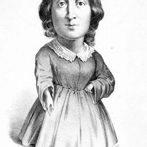 Portrait Charge of George Sand (Aurore Dupin, Baronne Dudevant) (1804-1876) by Mrs. de Solms, 1860