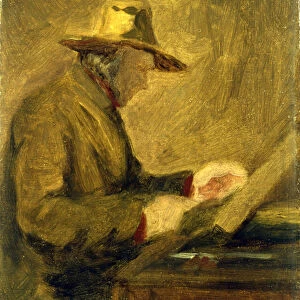 Portrait of Daumier (oil on panel)
