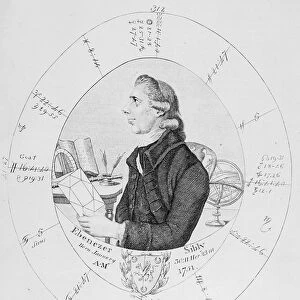 Portrait of Ebenezer Sibly surrounded by his horoscope (engraving)