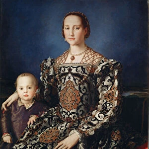 Portrait of Eleonora da Toledo with her son Giovanni - Oil on canvas, 1544