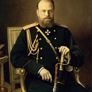 Portrait of Emperor Alexander III (1845-94) 1886 (oil on canvas)