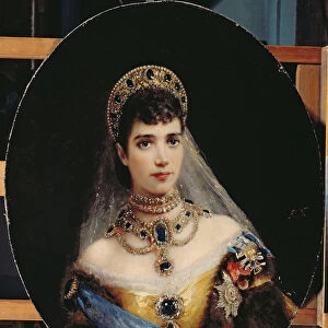 Portrait of Empress Maria Fyodorovna (1847-1928) Dagmar of Denmark (oil on canvas)