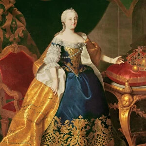 Portrait of the Empress Maria Theresa of Austria (1717-80) (oil on canvas)