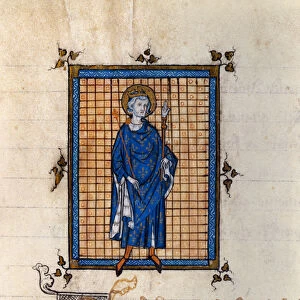 Portrait en pied de Saint Louis en majeste (Louis IX) (1214-1270