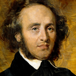 Portrait of Felix Mendelssohn Bartholdy, German composer. (painting)