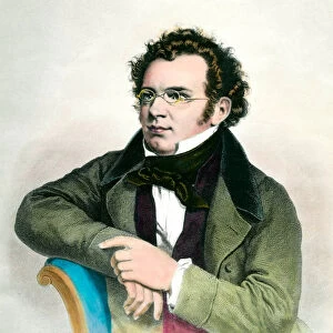 Portrait of Franz Schubert (1797-1828), Austrian composer. Engraving of the 19th century