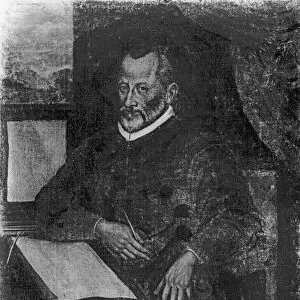Portrait of Giovanni Pierluigi da Palestrina (1525-94) (oil on canvas) (b / w photo)