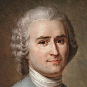 Portrait of Jean-Jacques Rousseau, Swiss philosopher, detail (pastel, 1874)