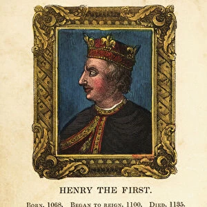Portrait of King Henry the First, Henry I of England, born 1068, began reign 1100 and died 1135