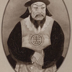 Portrait of Kublai Khan (litho)