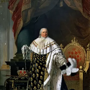 Portrait of Louis XVIII (1755-1824) in coronation robes, 1822 (oil on canvas)