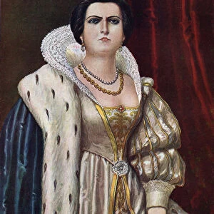 Portrait of Lucrezia Borgia (Lucrece Borgia) (1480 - 1519) Illustration of Tancredi Scarpelli (1866-1937) from "Storia d Italia"(History of Italy) by Paolo Giudici, 1930 Private collection