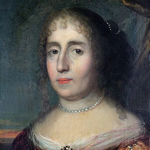 Portrait of Madame de Scudery (1607-1701) (oil on canvas)