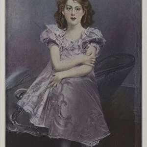 Portrait of Mademoiselle Beatrice de C... (colour litho)