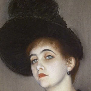Portrait of Marie Blanche Vasnier, detail, 1888 (pastel on paper glue on canvas)