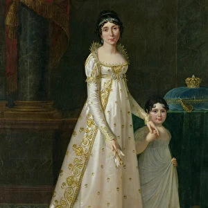 Portrait of Marie-Julie Clary (1777-1845) Queen of Naples with her daughter Zenaide Bonaparte
