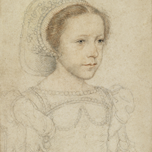 Portrait of Mary, Queen of Scots, c. 1549 (black and red chalk)