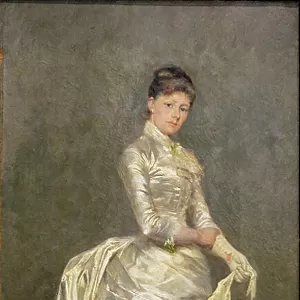 Portrait of Mrs. Claus in her wedding dress, 1886 (painting)