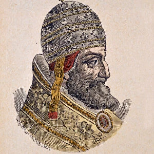 Portrait of the Pope Leon XI (Leo, Leone) (1605), 1898 (engraving with later colouration)