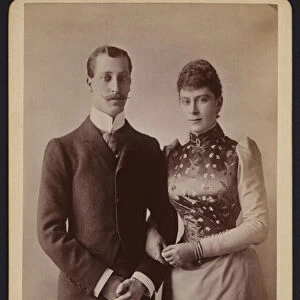 Portrait, Prince Albert Victor, eldest son of King Edward VII, and Princess Mary of Teck (b / w photo)