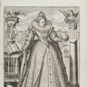 Portrait of Queen Elizabeth (1533-1603) 1596 (engraving)