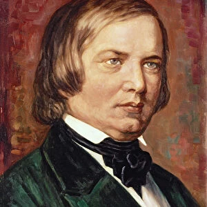 Portrait of Robert Schumann (1810-1856) (oil on canvas)